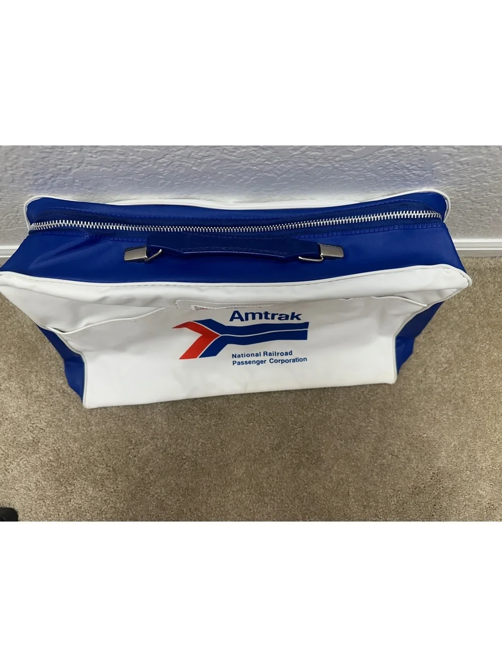 Vtg New Amtrak Carryon Travel Bag Tote Sealed Railroad Train Vinyl